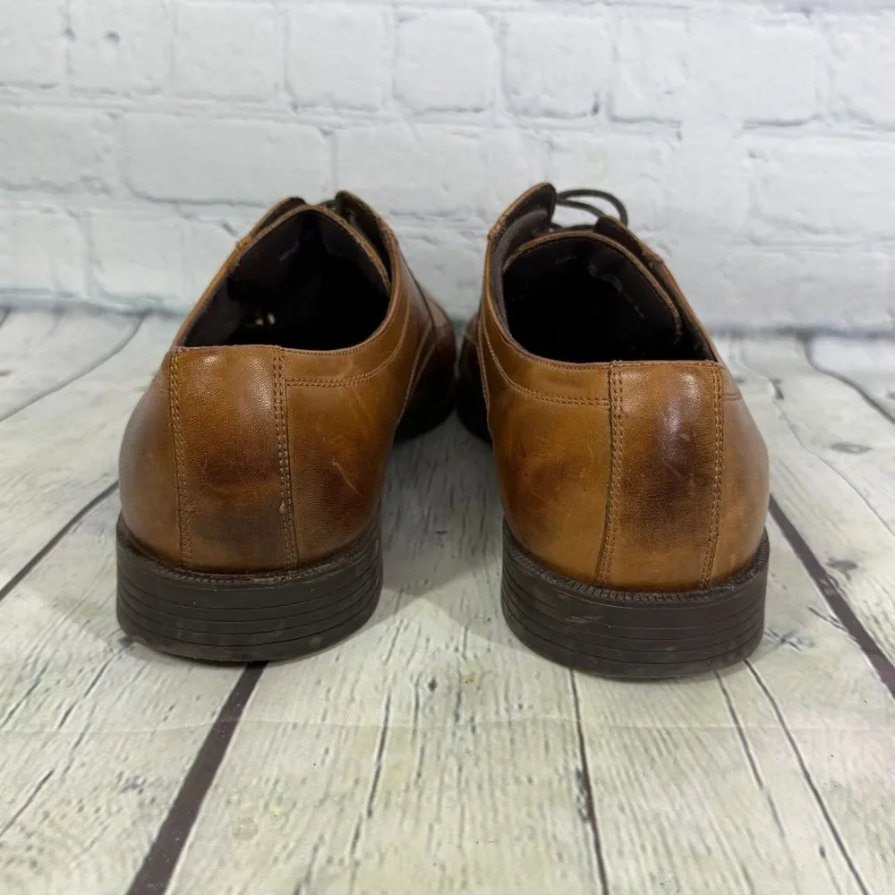 Cole Haan Dustin Cap OX II Oxford Men 11.5M Brown Leather Cap Toe Dress Shoes